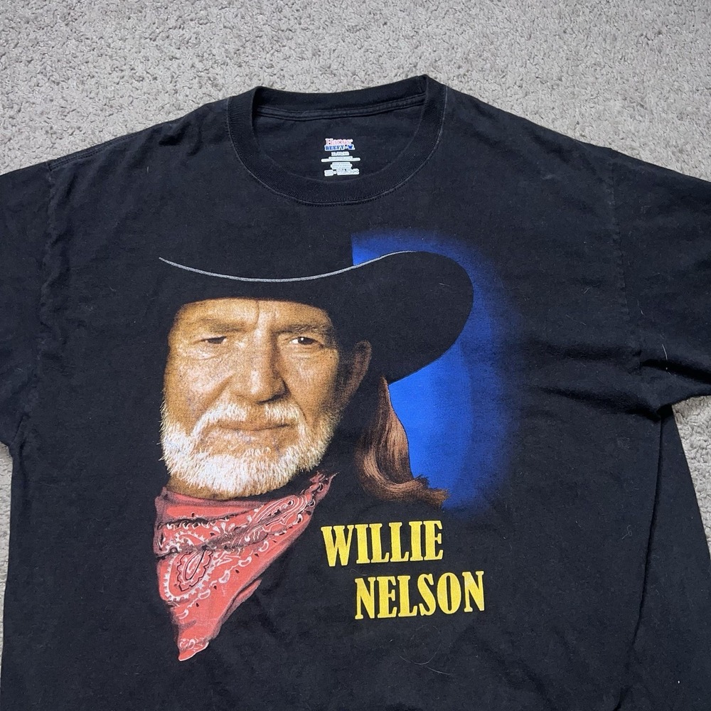 Willie Nelson Shirt Mens XL Black Country Music Summer 2017 Tour Tee